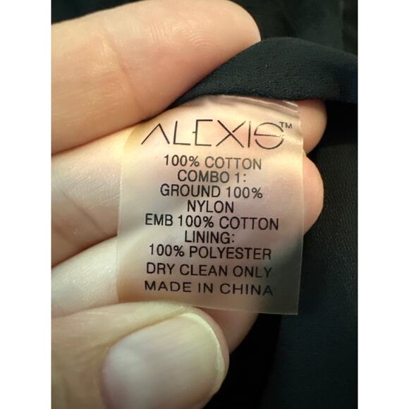 Alexis Evarra Black Sheer Lace Midi Dress XS NWT $975 - Picture 12 of 14